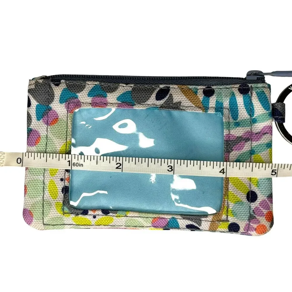 Vera Bradley Sunny Medallion Zip ID Case Key Ring Coin Purse Wallet Holder